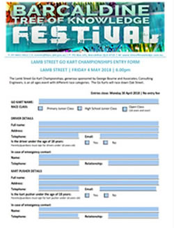 Barcaldine Tree of Knowledge Festival - Lamb Street Go Kart Nomination Form